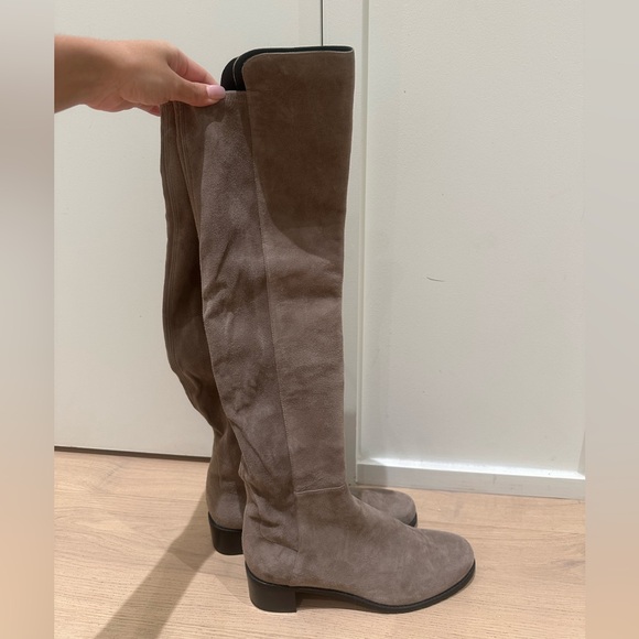 Stuart Weitzman Riding Boots Taupe Sz 10 - Picture 1 of 4